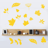 Fall Leaves Single Color Vinyl Decal Wall Stickers