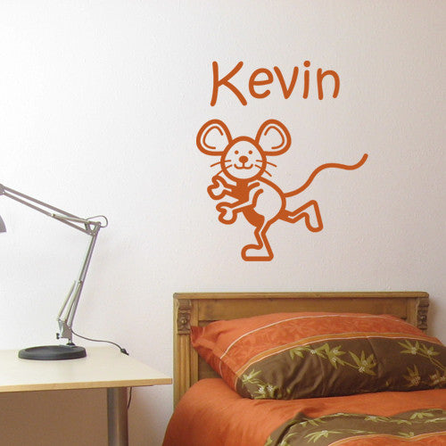 Happy Mouse Personalized Vinyl Decal Wall Decor Art Sticker
