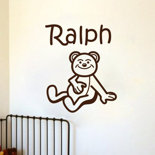 Teddy Bear Personalized Vinyl Decal Wall Decor Art Sticker