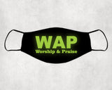 Black cotton WAP GLOW In The DARK Or White Adult Christian Face Mask with Filter pocket and Filter Made In The U S A Washable Reusable