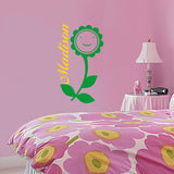 PERSONALIZED FIRST NAME AND FLOWER Vinyl Decal Wall Decor Art Sticker V14