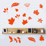 Fall Leaves Single Color Vinyl Decal Wall Stickers