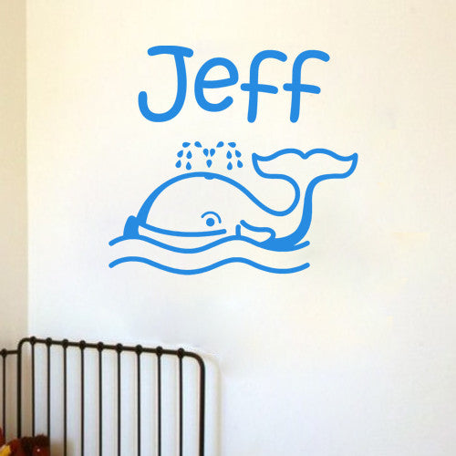 Whale Personalized Vinyl Decal Wall Decor Art Sticker